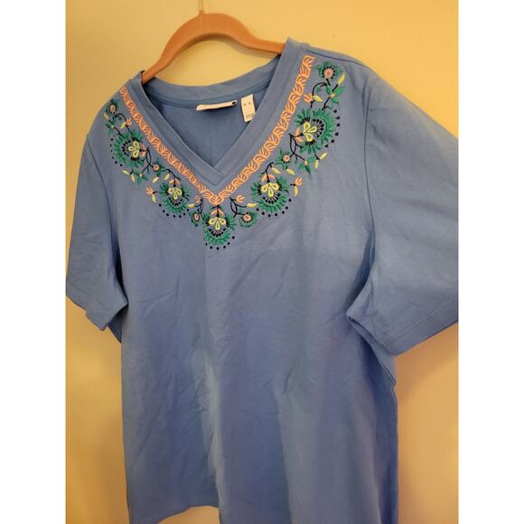 Denim & Co Blue Top size XL - Picture 1 of 8